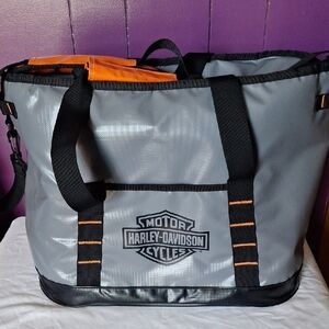 Harley-Davidson Gray and Orange Softside Cooler Tote